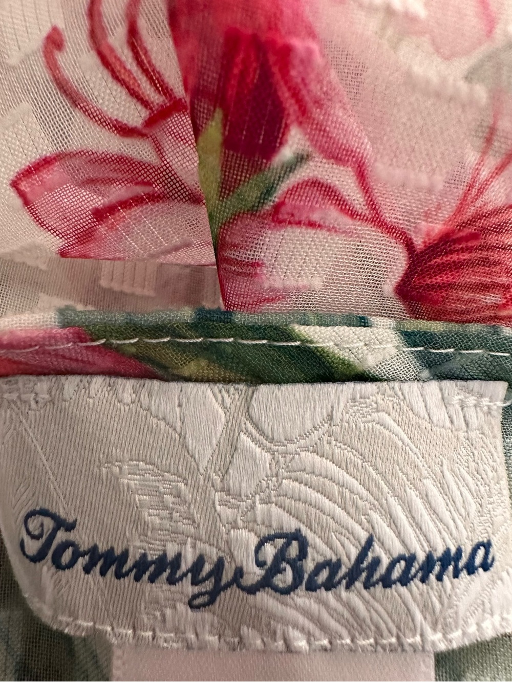 Tommy Bahama Tropical Flora Clip Jacquard Beach Tunic Cover Up Size S/M - Picture 6 of 12